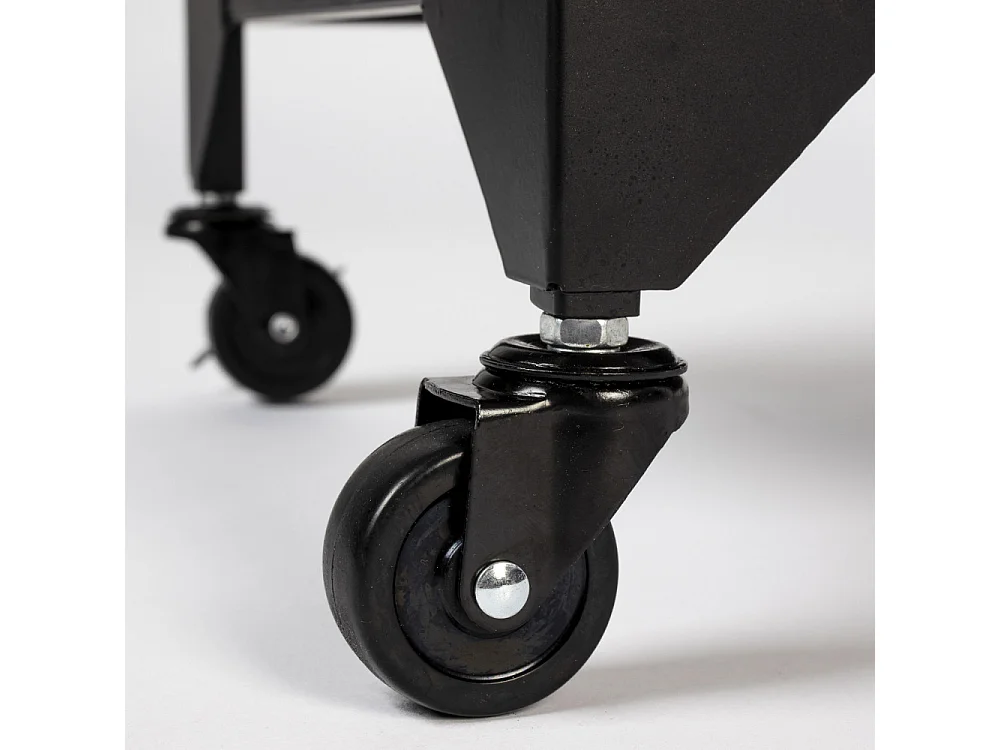 Ferre - Vitrine en bois et métal à roulettes H105cm - Couleur - Noir