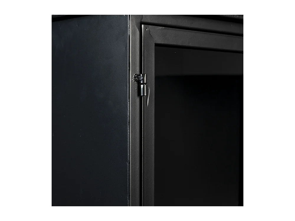 FERRE - Vitrine basse à roulettes en acier et bois L120