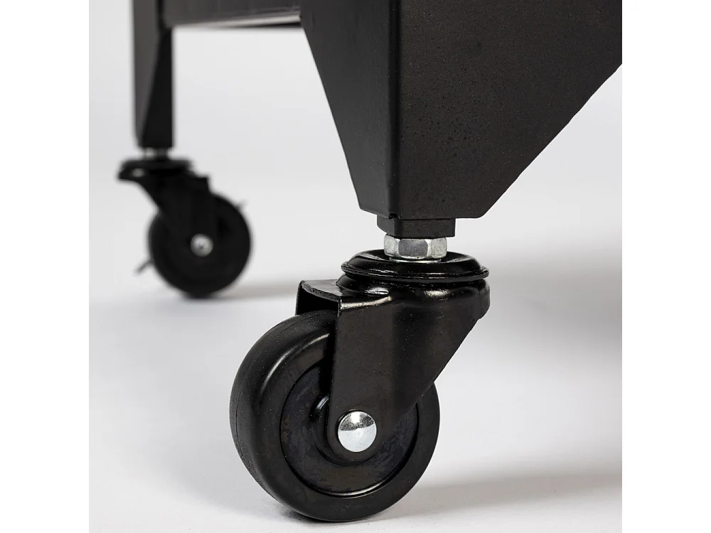 Ferre - Buffet en bois et métal à roulettes L120cm : Couleur - Noir