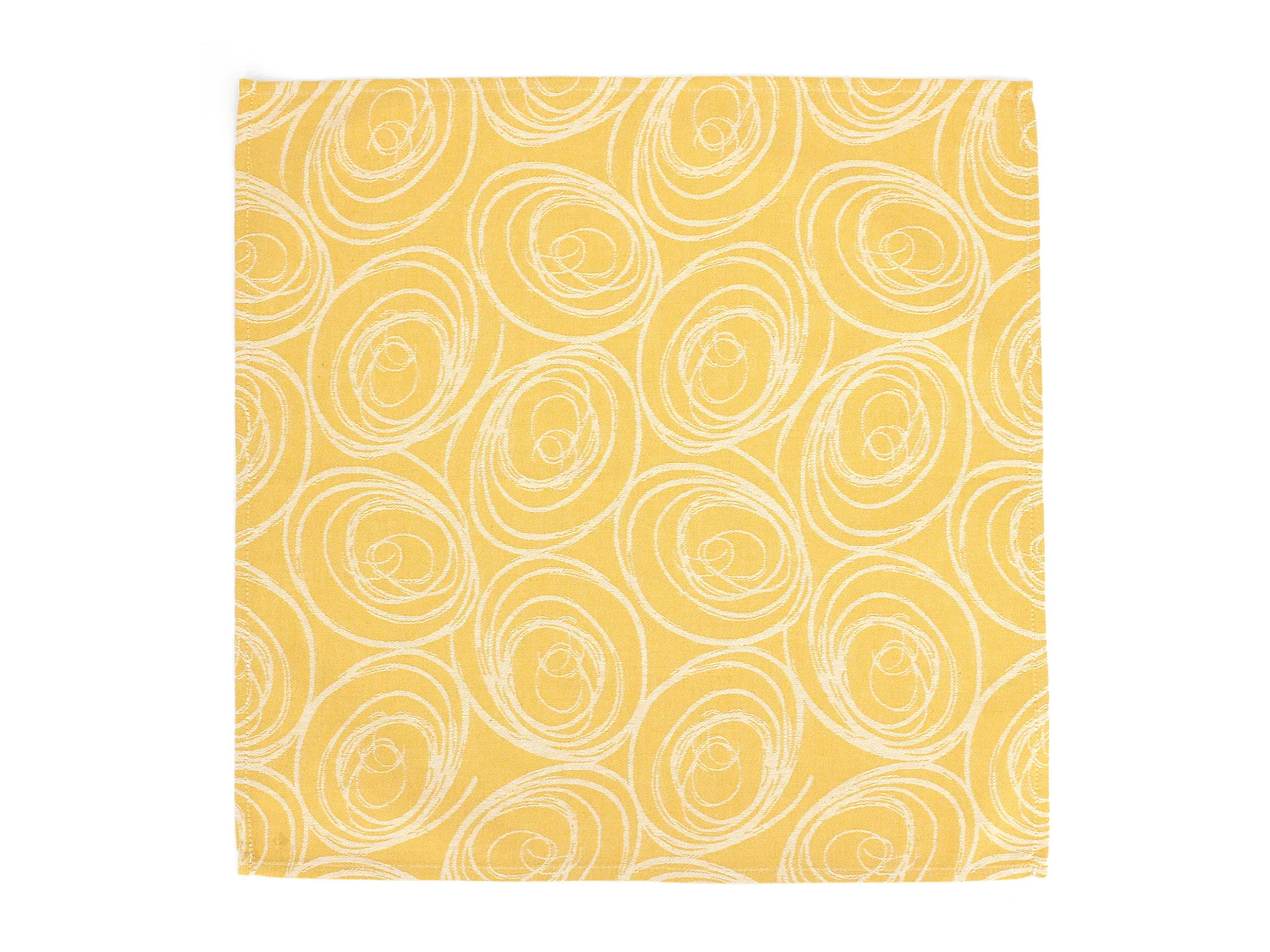 Lot de 3 serviettes de table 45x45 cm Jacquard coton SPIRALE jaune citron