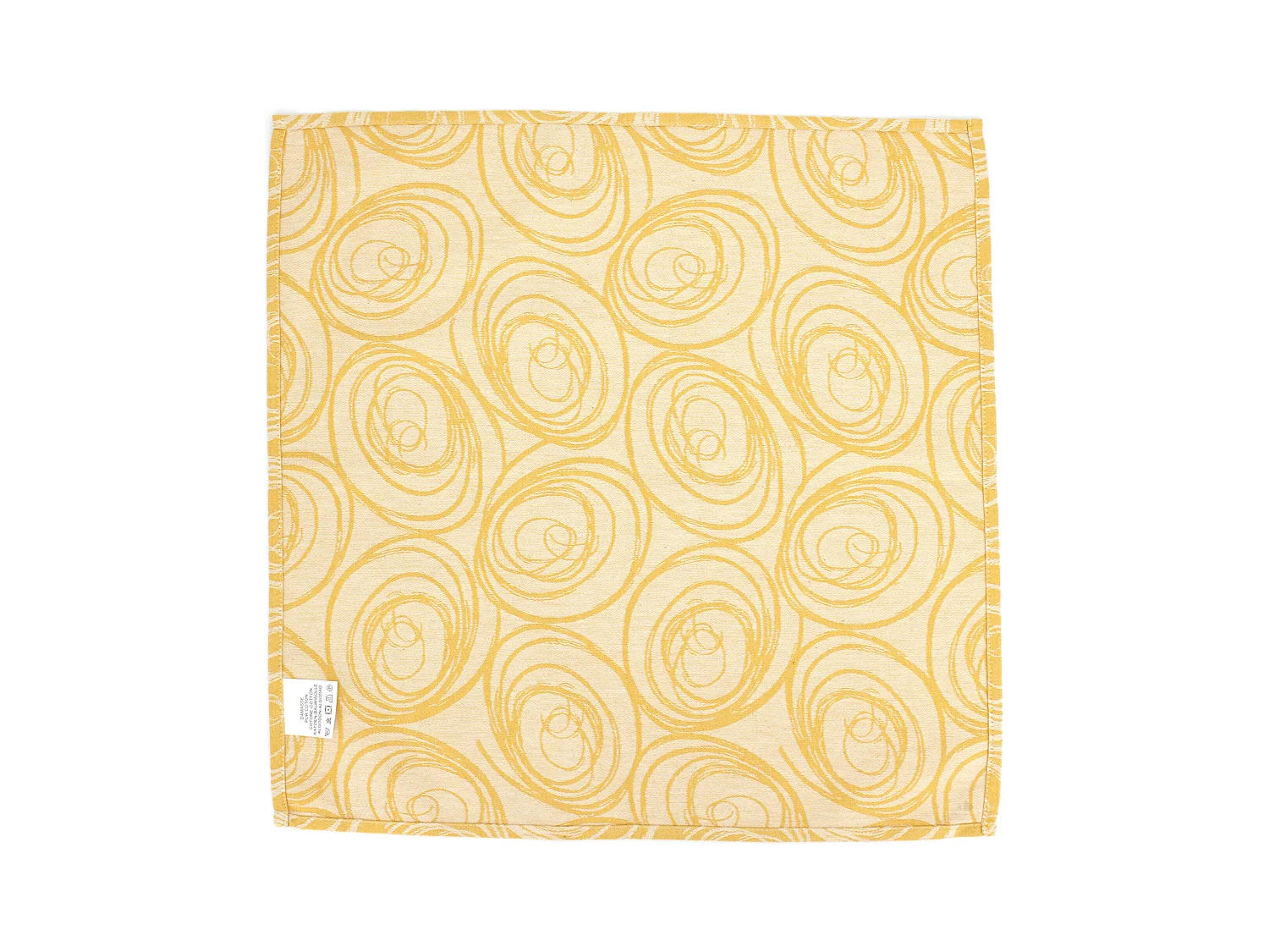 Lot de 3 serviettes de table 45x45 cm Jacquard coton SPIRALE jaune citron