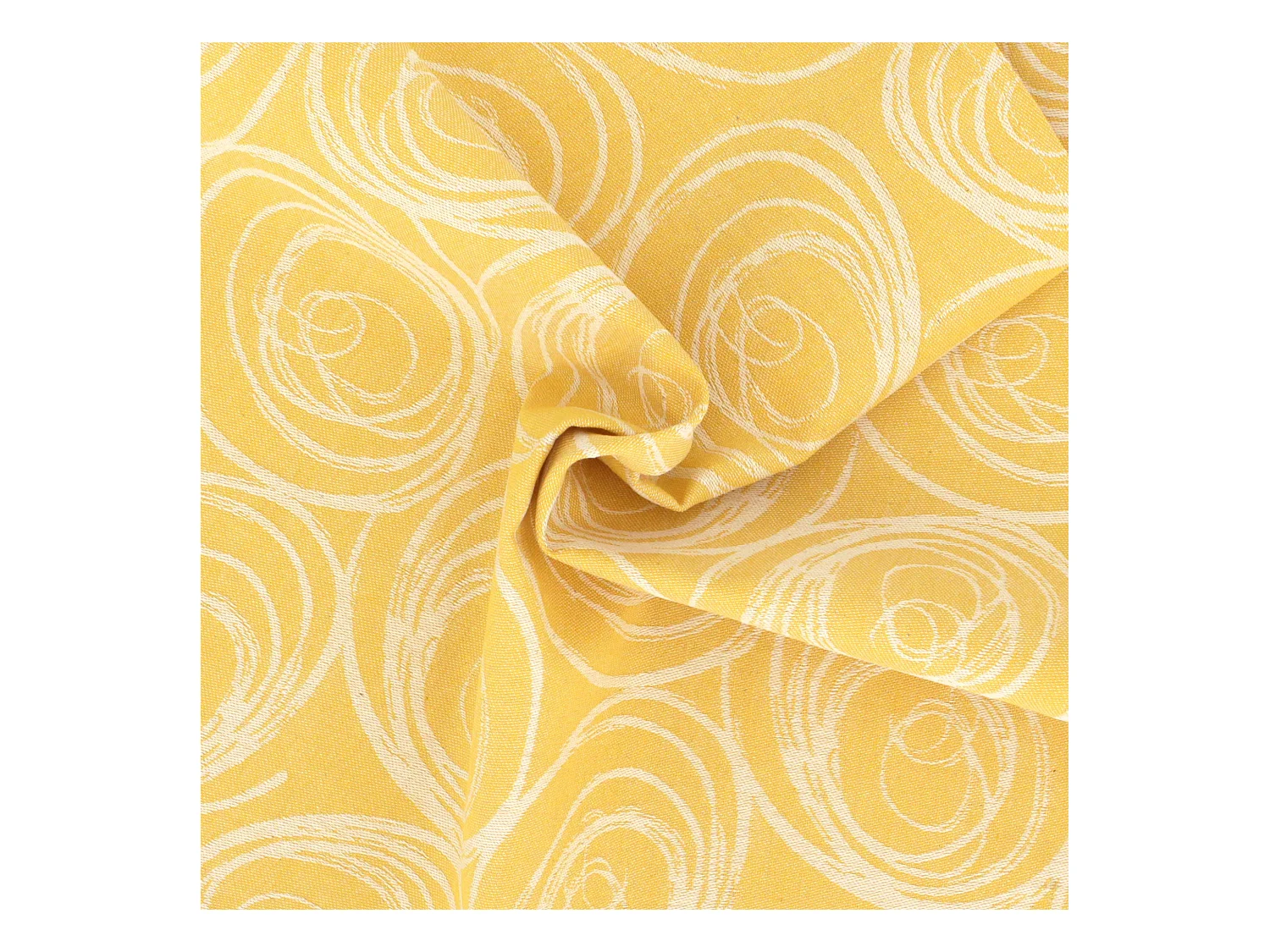 Lot de 3 serviettes de table 45x45 cm Jacquard coton SPIRALE jaune citron