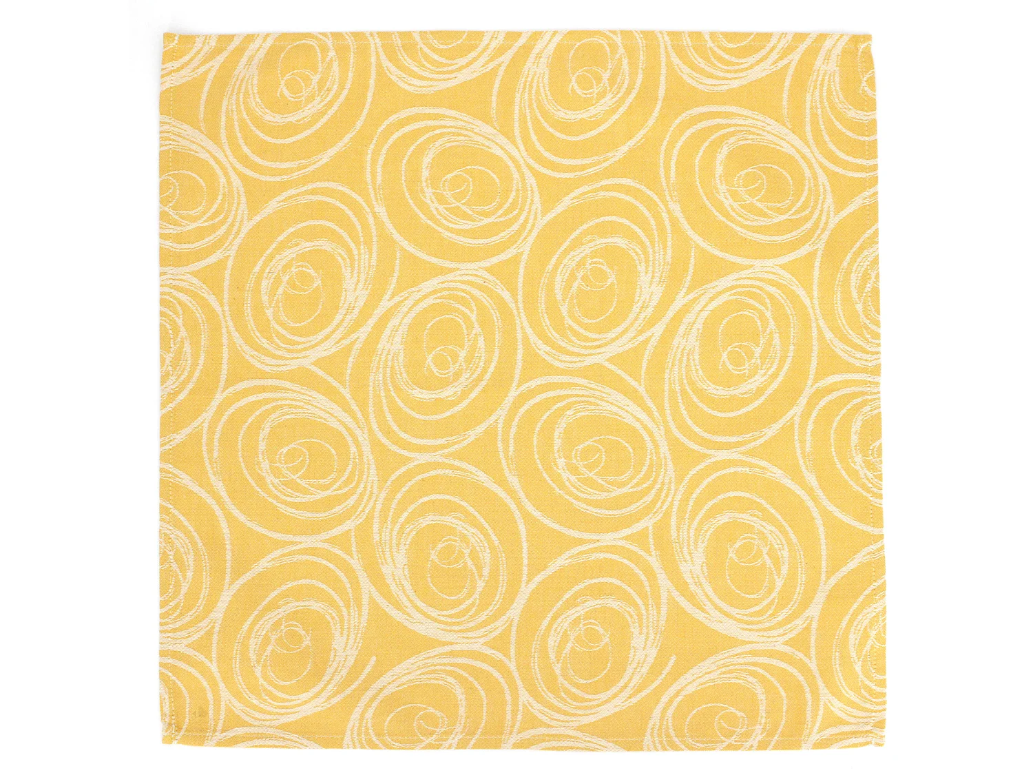 Lot de 3 serviettes de table 45x45 cm Jacquard coton SPIRALE jaune citron
