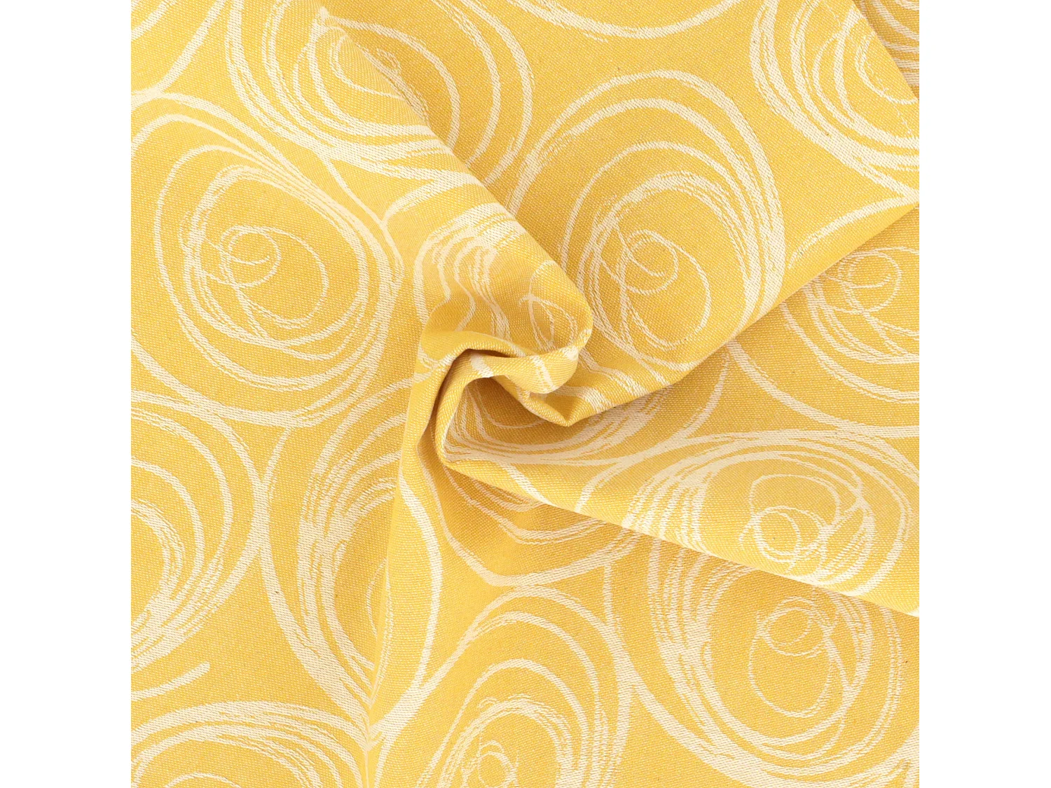 Lot de 3 serviettes de table 45x45 cm Jacquard coton SPIRALE jaune citron