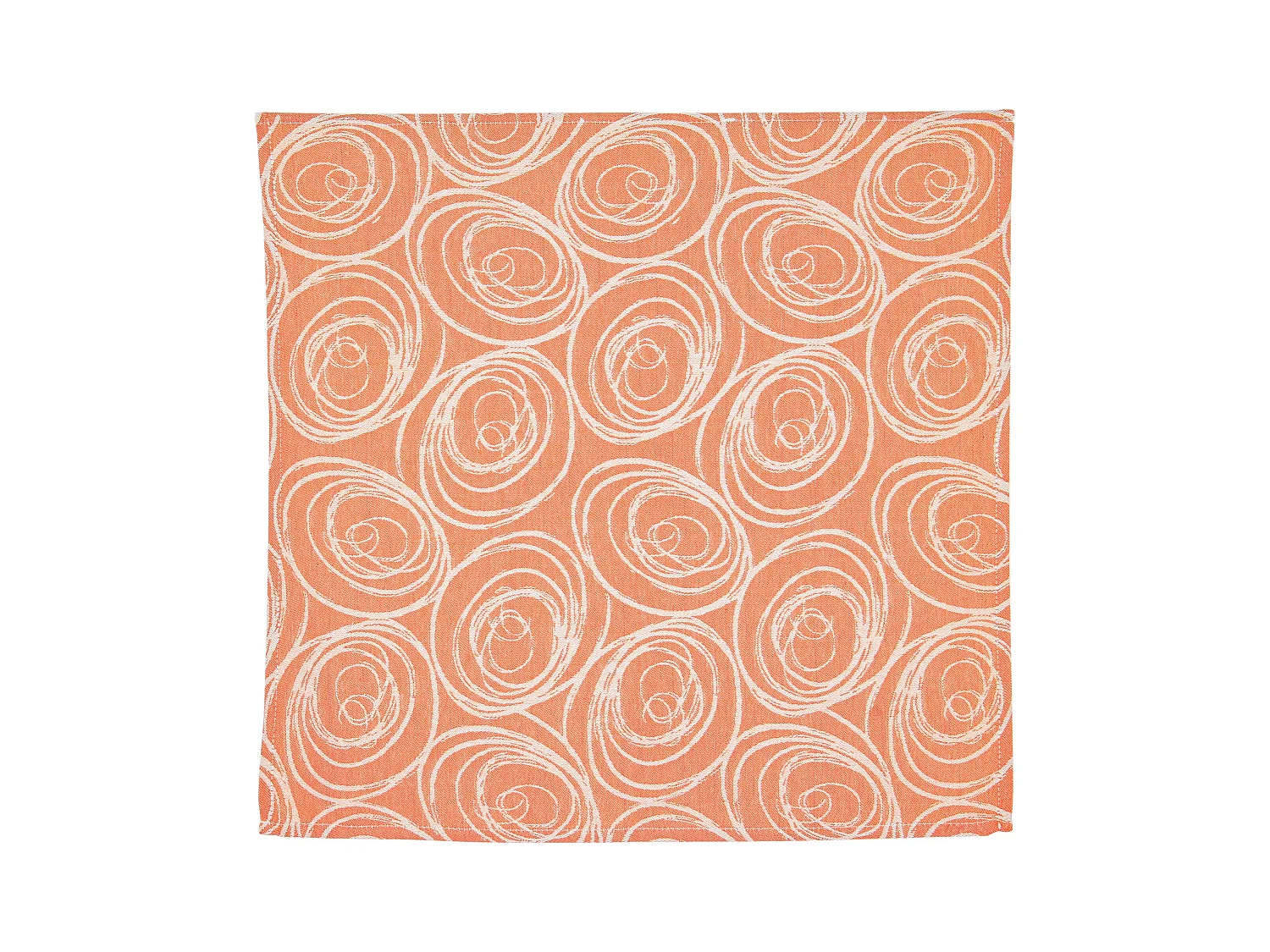Lot de 3 serviettes de table 45x45 cm Jacquard coton SPIRALE orange papaye