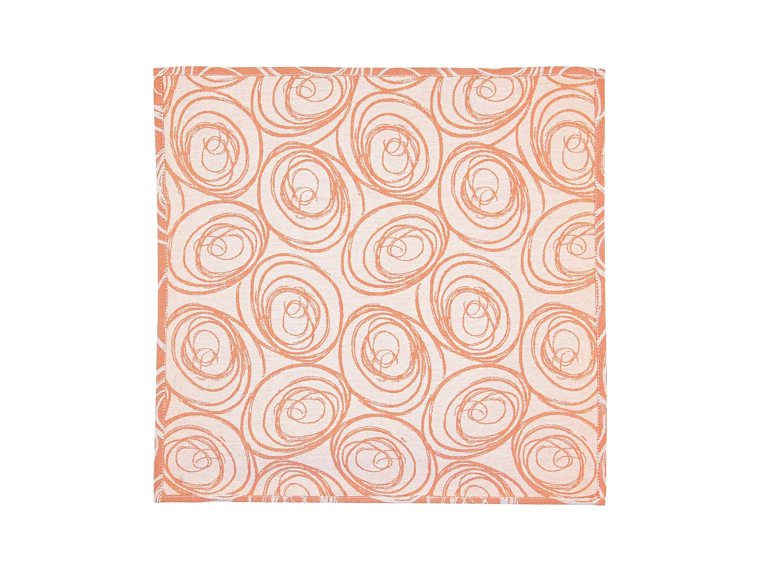 Lot de 3 serviettes de table 45x45 cm Jacquard coton SPIRALE orange papaye