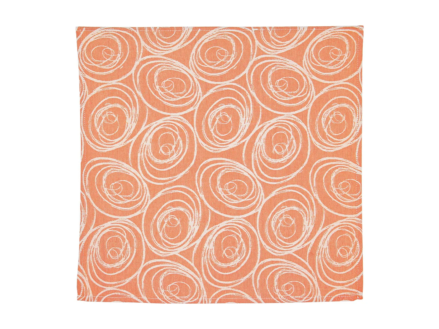 Lot de 3 serviettes de table 45x45 cm Jacquard coton SPIRALE orange papaye