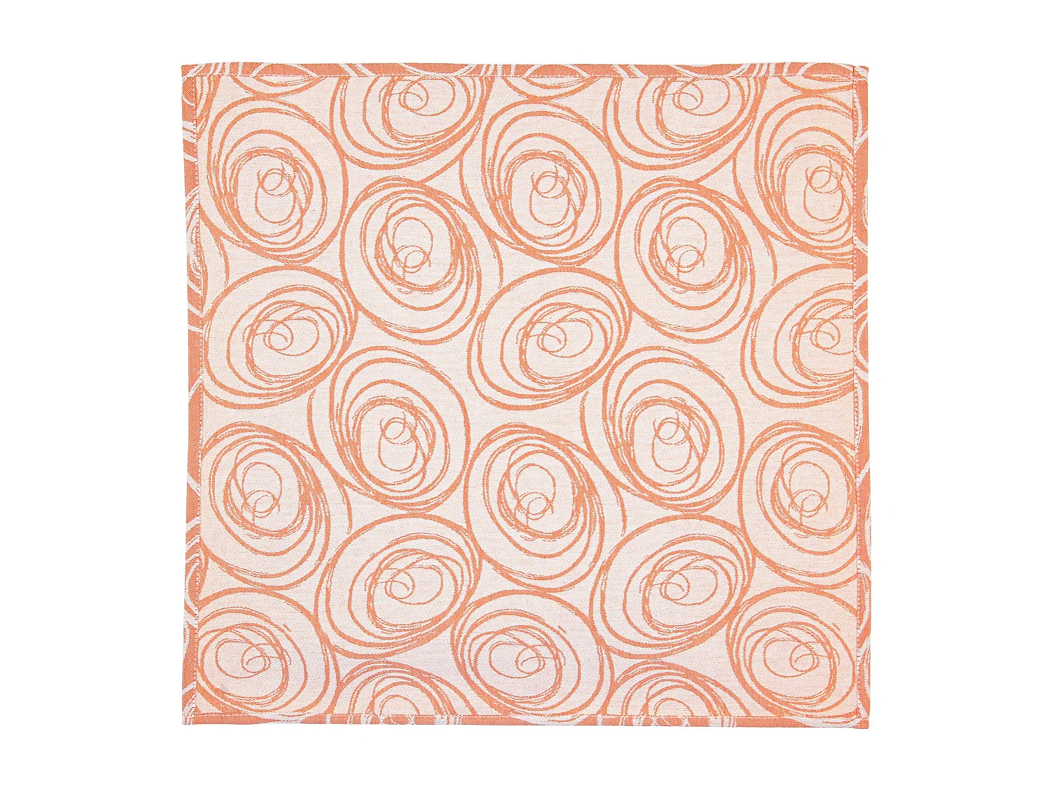 Lot de 3 serviettes de table 45x45 cm Jacquard coton SPIRALE orange papaye