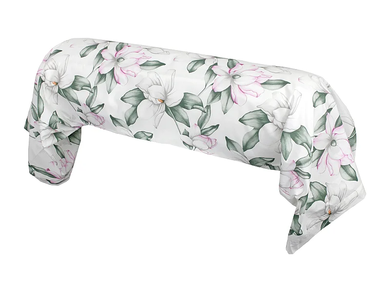Taie de traversin 140x43 cm percale coton MAGNOLIA vert sauge