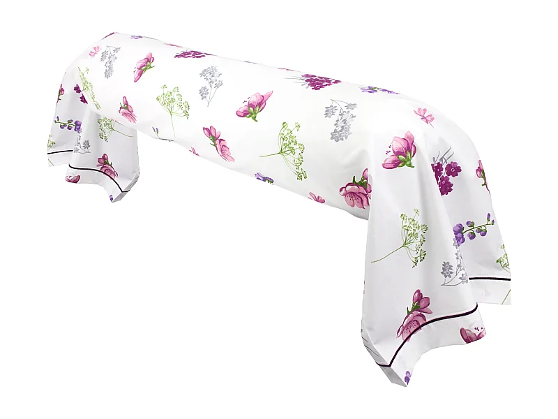 Taie de traversin 200x43 cm coton PRETTY blanc