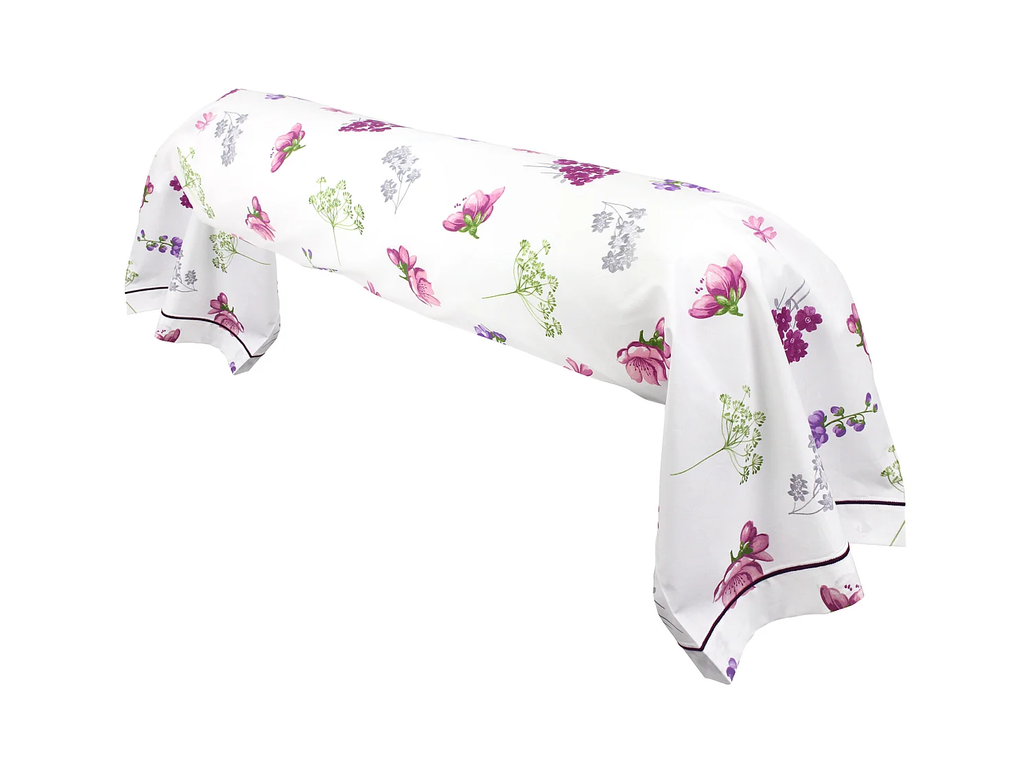 Taie de traversin 200x43 cm coton PRETTY blanc