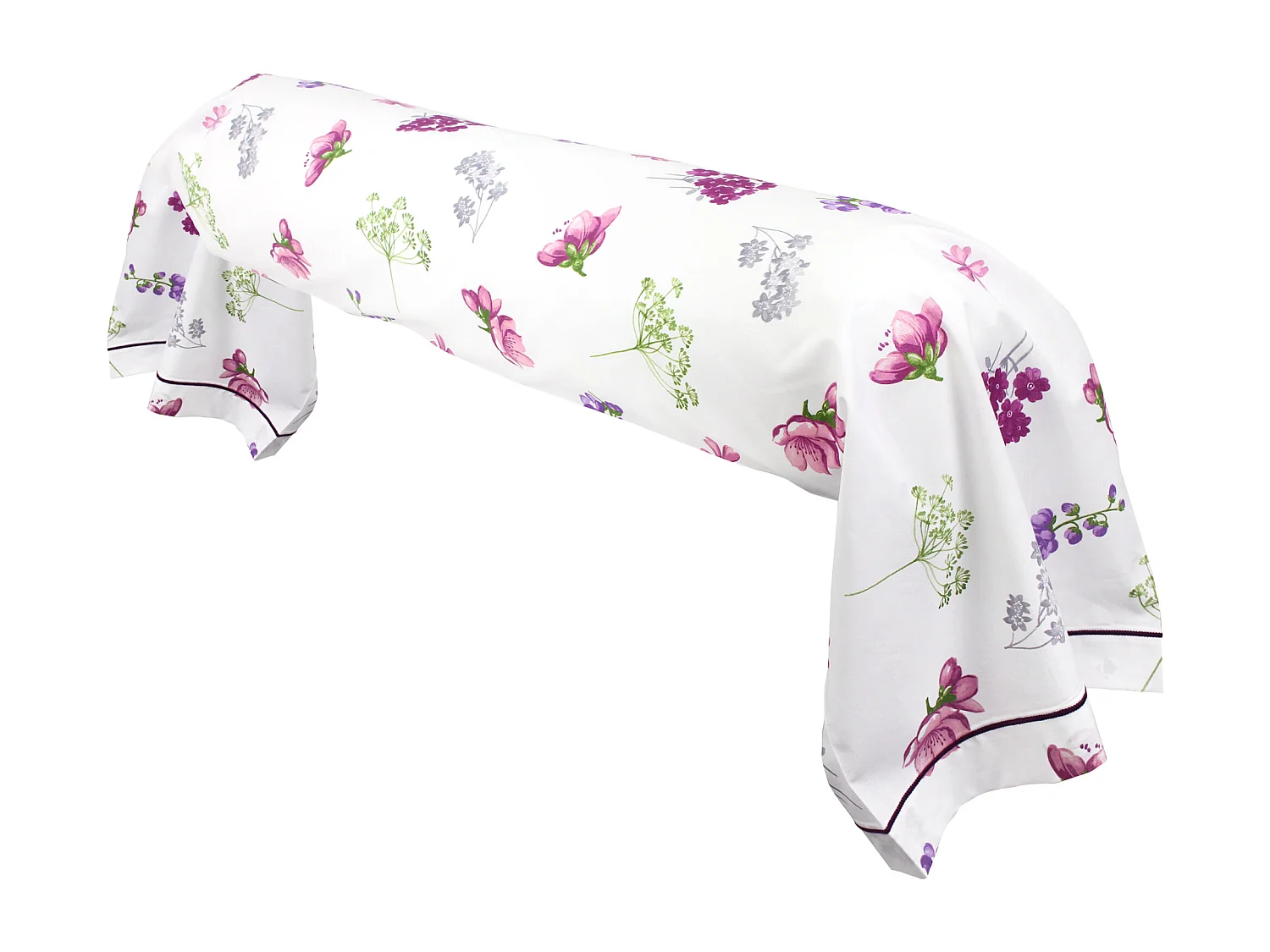 Taie de traversin 200x43 cm coton PRETTY blanc