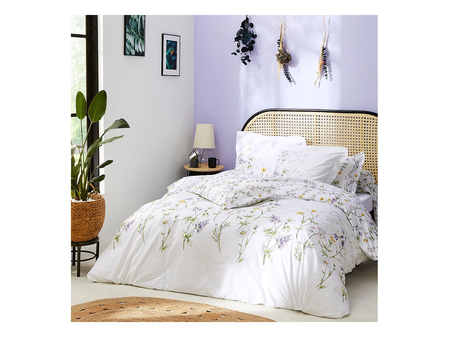 Taie de traversin 240x43 cm coton FOLIFLORA Blanc