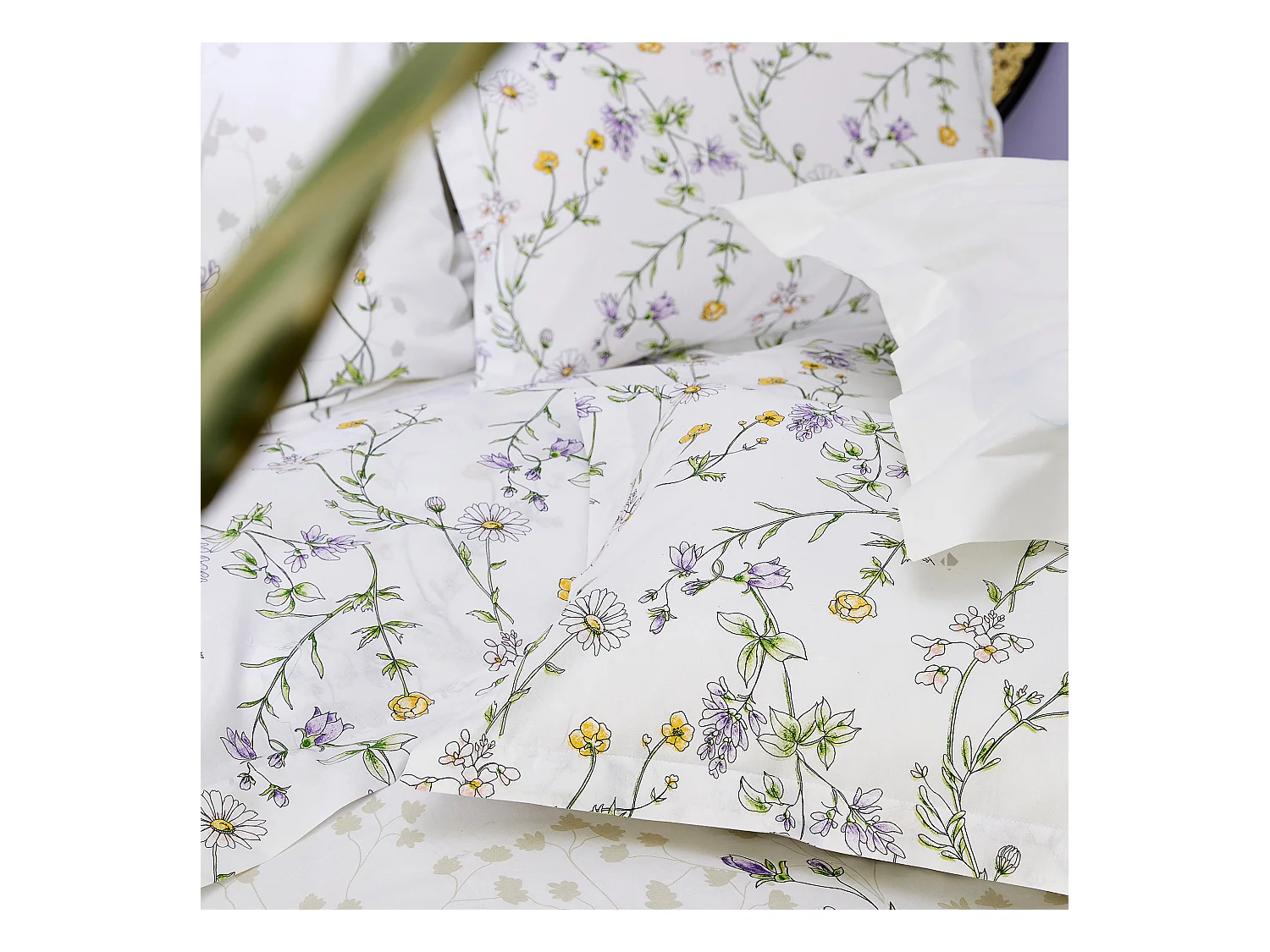 Taie de traversin 240x43 cm coton FOLIFLORA Blanc