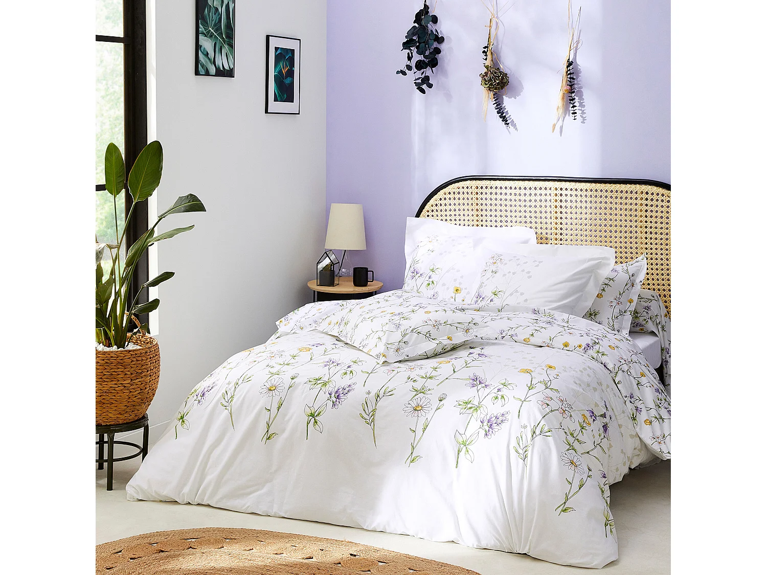 Taie de traversin 240x43 cm coton FOLIFLORA Blanc