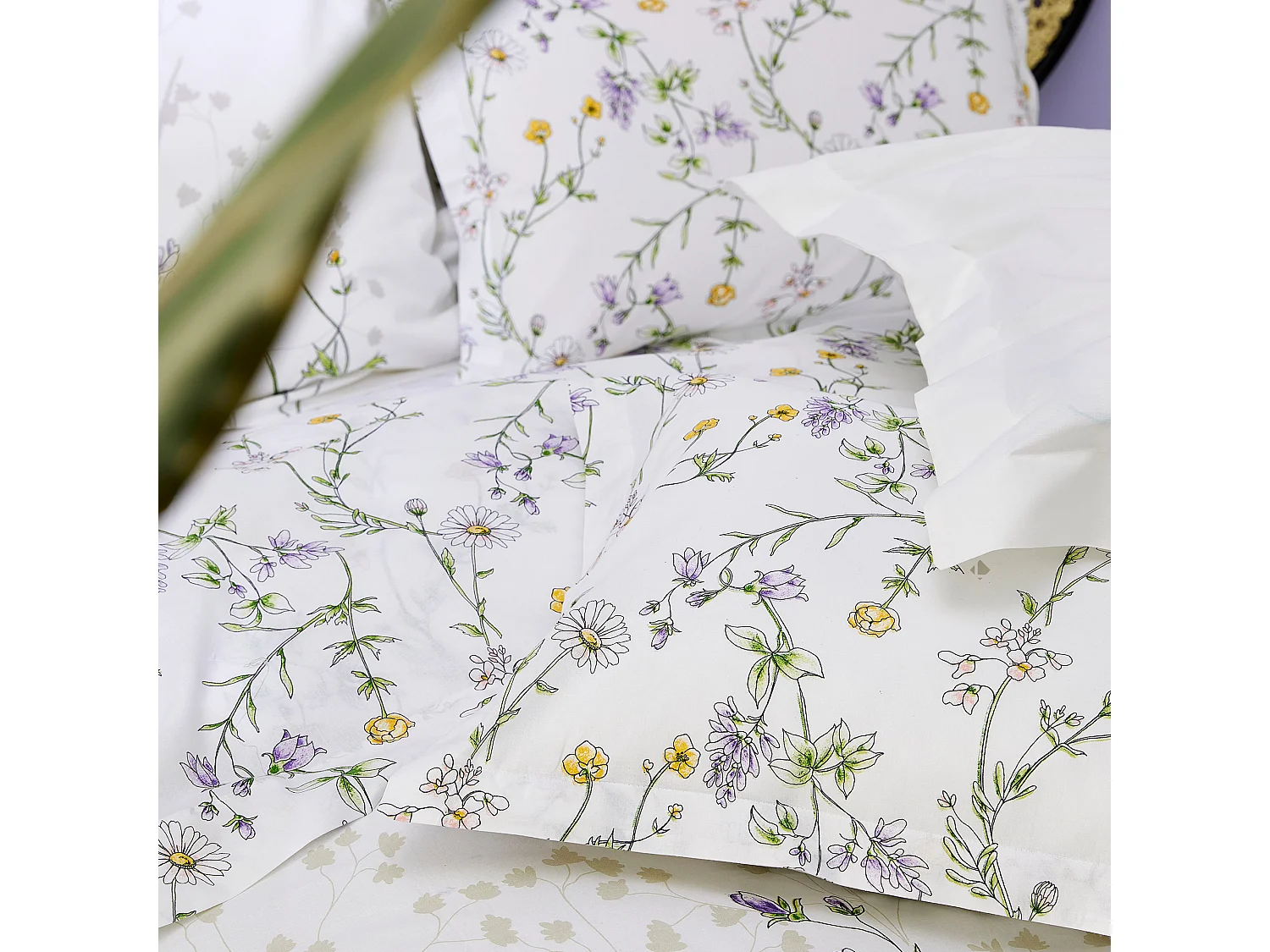 Taie de traversin 240x43 cm coton FOLIFLORA Blanc