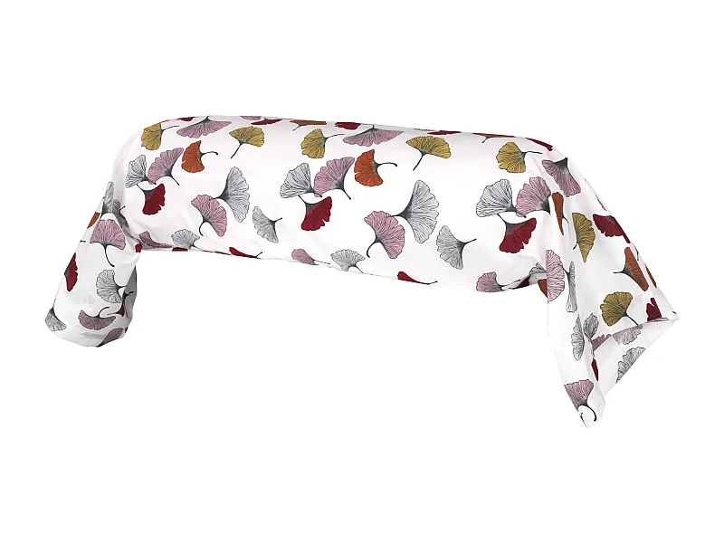 Taie de traversin 200x43 cm Percale pur coton GINKGO Rose