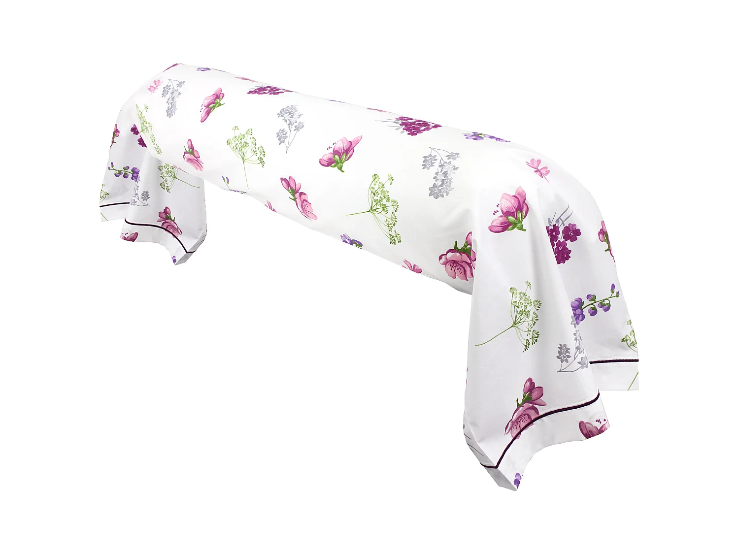 Taie de traversin 140x43 cm coton PRETTY blanc