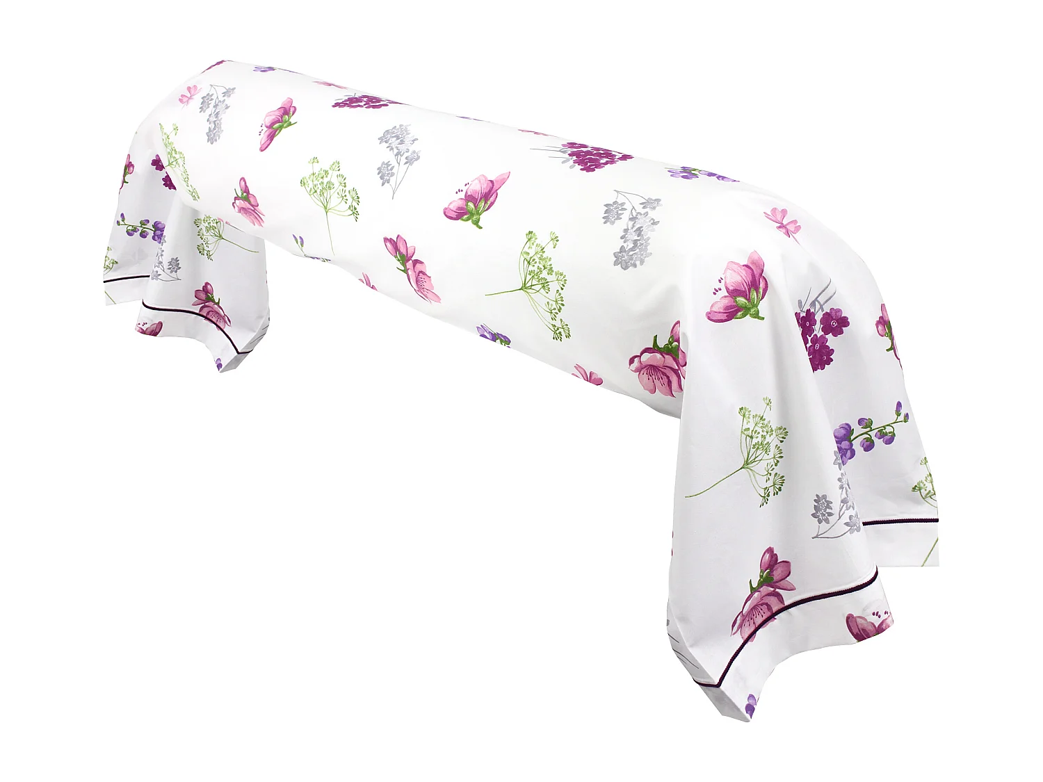 Taie de traversin 140x43 cm coton PRETTY blanc