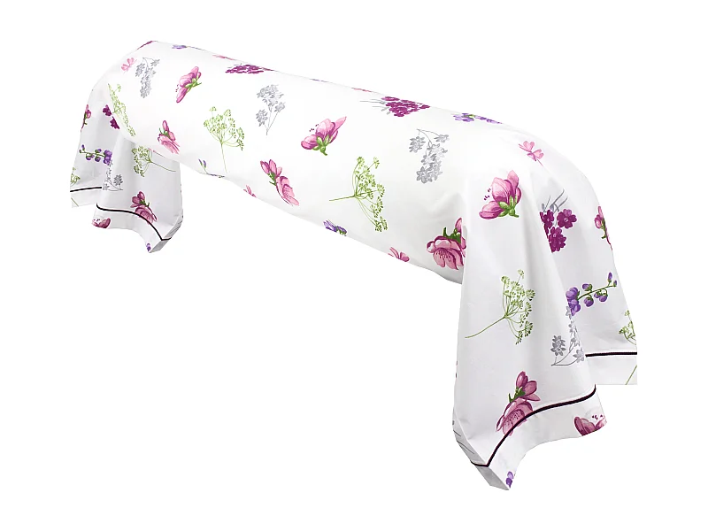 Taie de traversin 140x43 cm coton PRETTY blanc