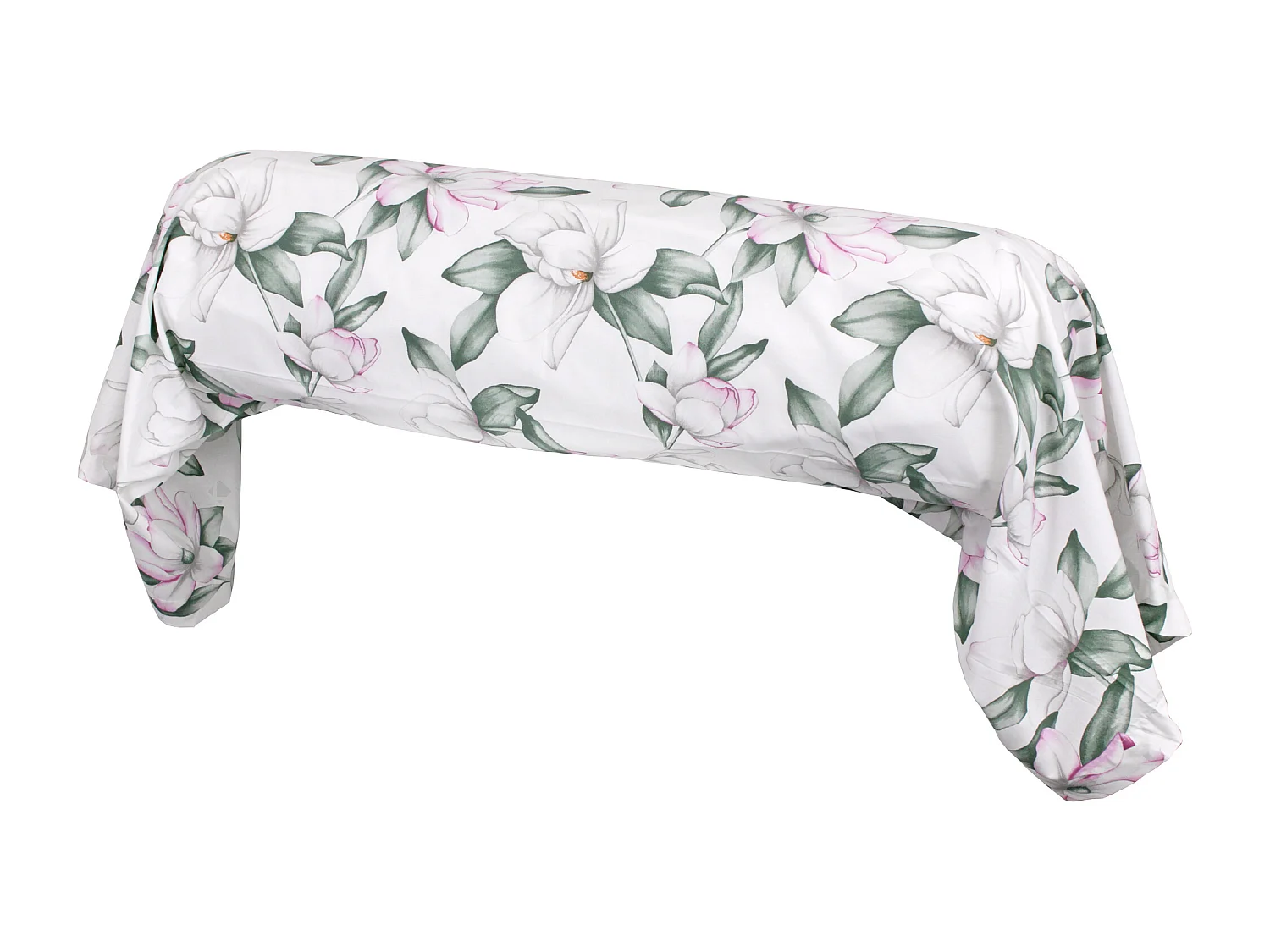 Taie de traversin 240x43 cm percale coton MAGNOLIA vert sauge