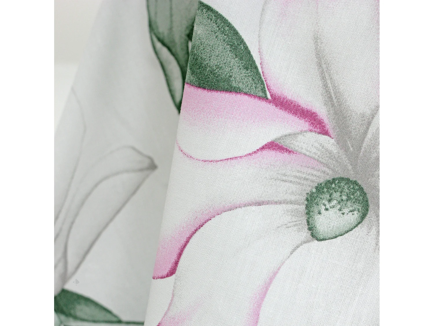 Taie de traversin 240x43 cm percale coton MAGNOLIA vert sauge