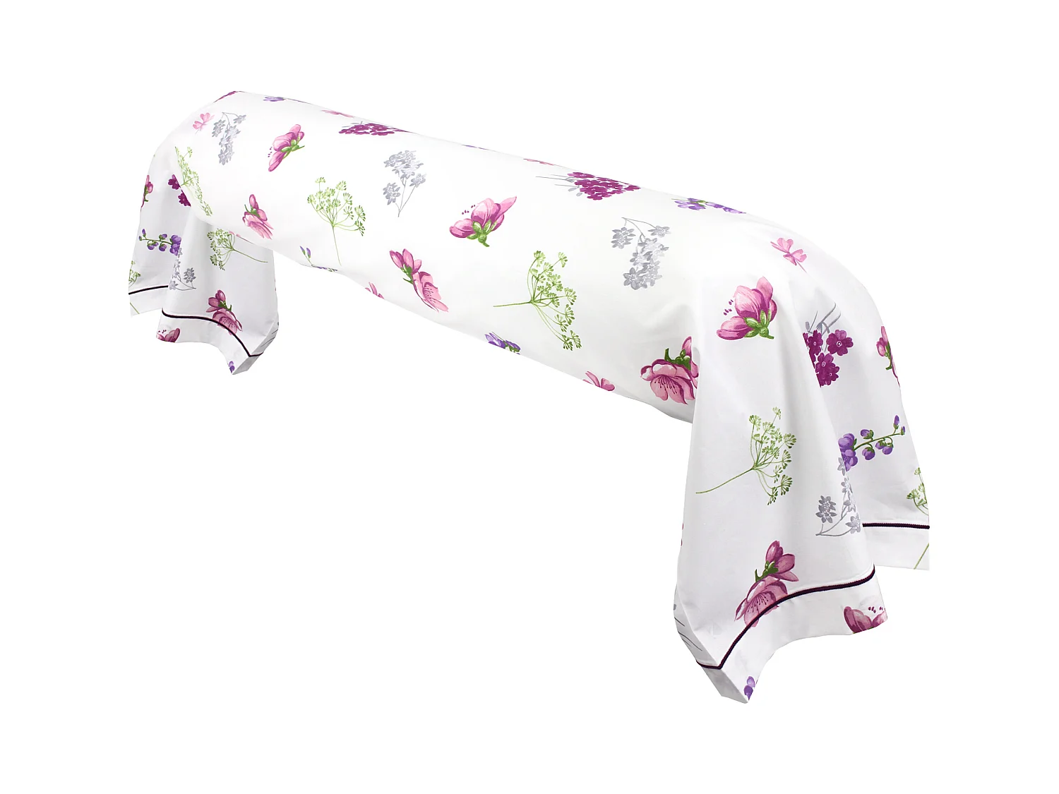 Taie de traversin 240x43 cm coton PRETTY blanc