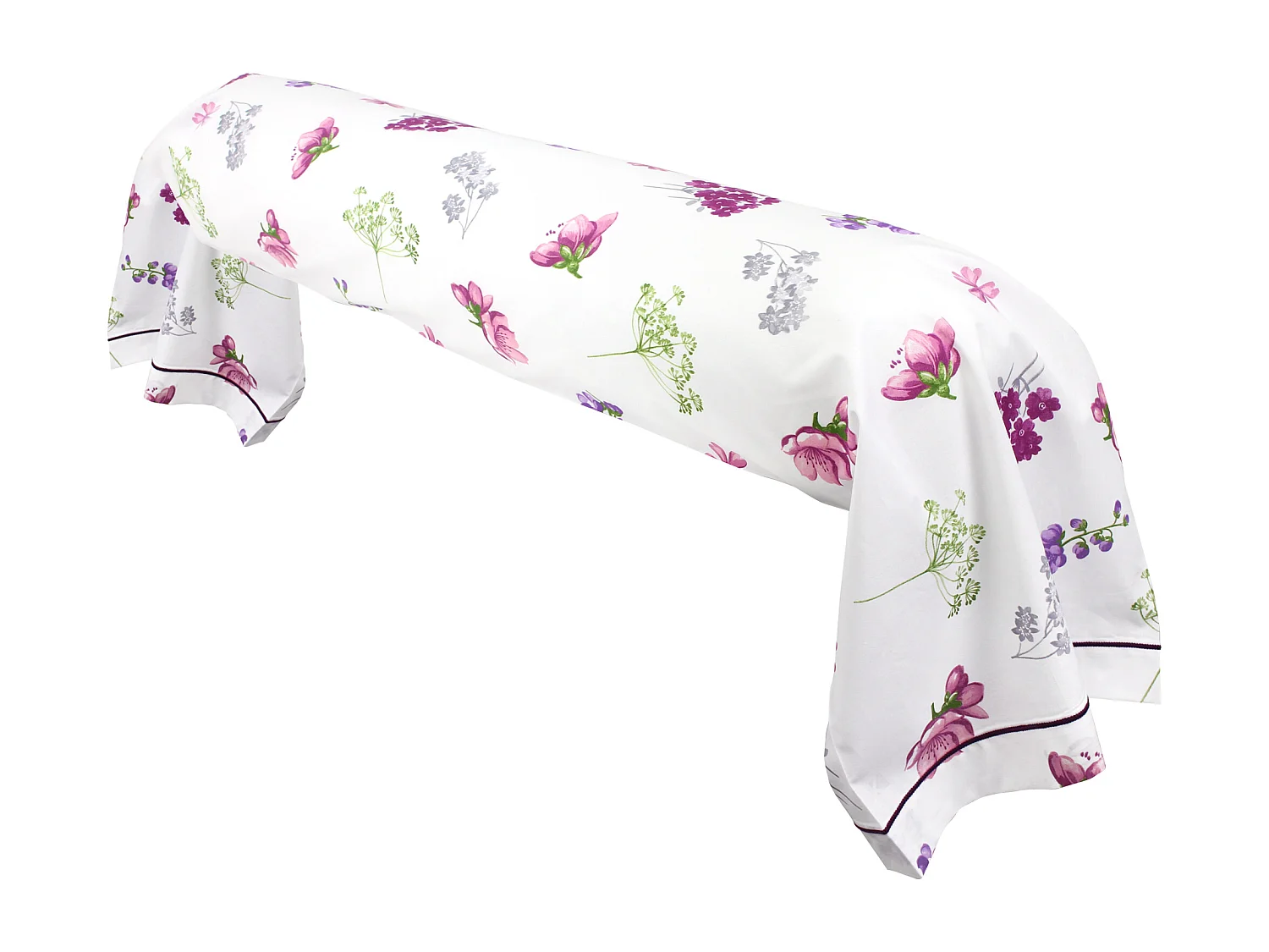 Taie de traversin 240x43 cm coton PRETTY blanc