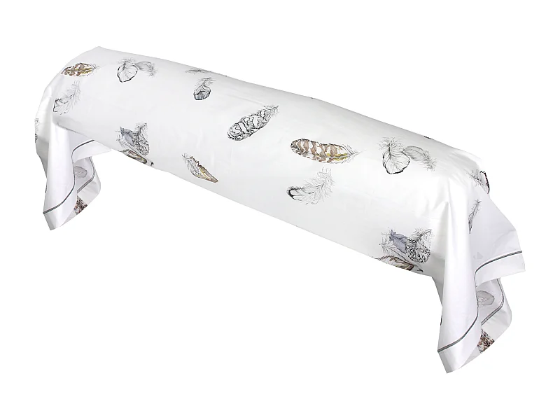Taie de traversin 140x43 cm Percale pur coton PLUMES