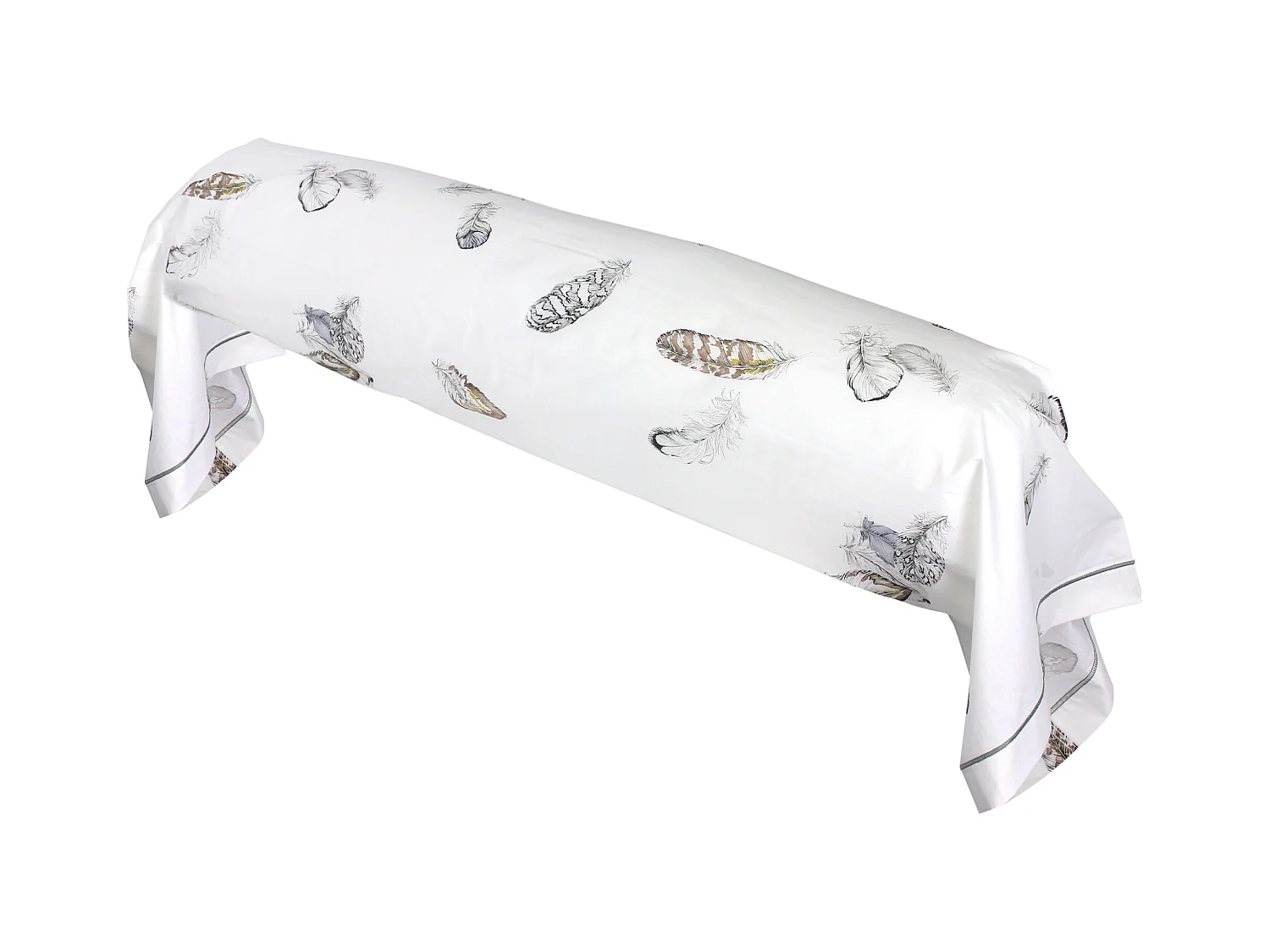 Taie de traversin 140x43 cm Percale pur coton PLUMES