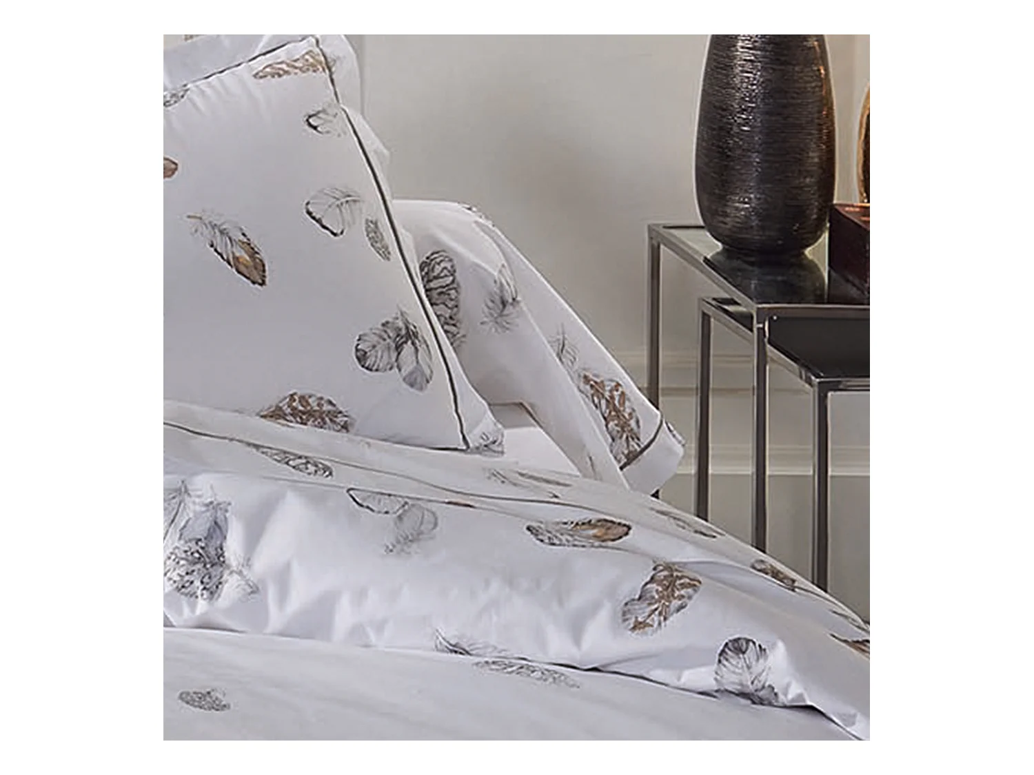 Taie de traversin 140x43 cm Percale pur coton PLUMES