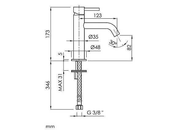Grifo monomando para lavabo LOOP en 6 colores