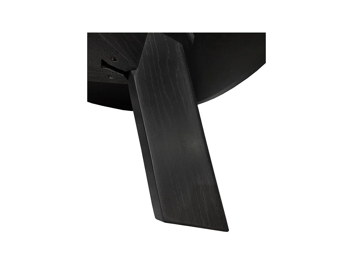 Table basse ronde en bois noir D.90 cm avec 3 pieds inclinés - ZARA