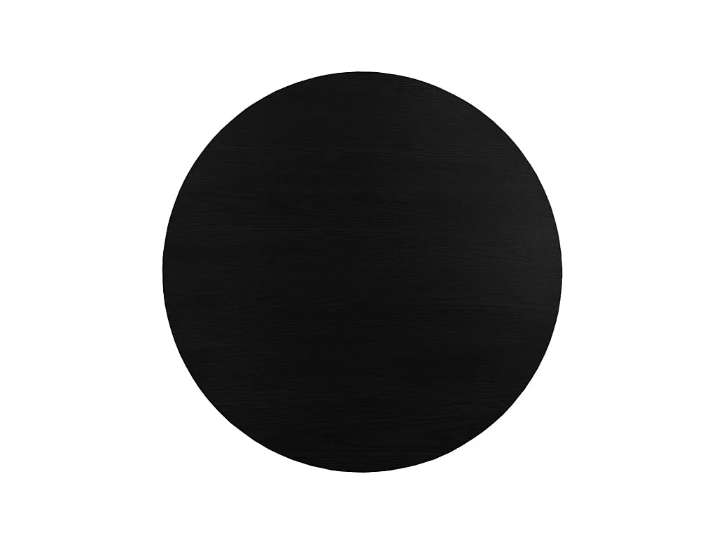 Table basse ronde en bois noir D.90 cm avec 3 pieds inclinés - ZARA