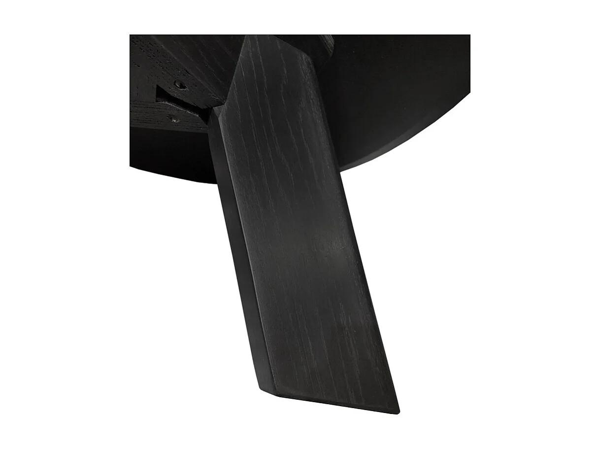 Table basse ronde en bois noir D.90 cm avec 3 pieds inclinés - ZARA