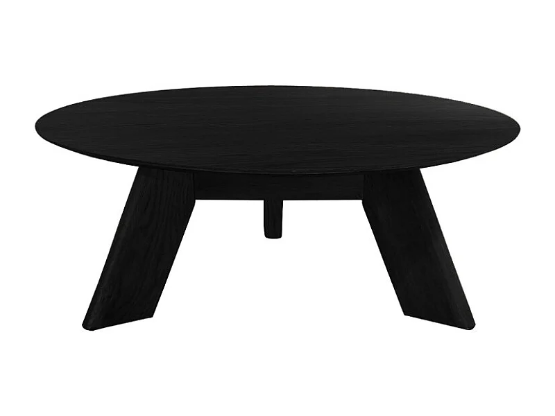 Table basse ronde en bois noir D.90 cm avec 3 pieds inclinés - ZARA