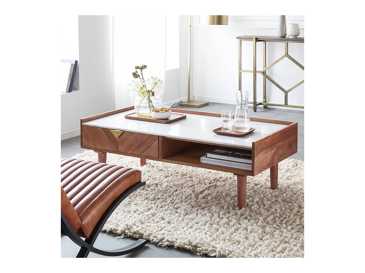 Table basse en bois d'acacia Naxos