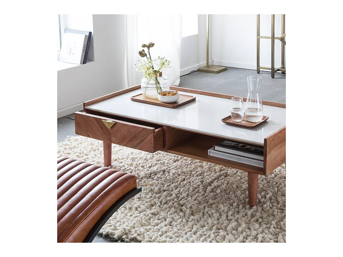 Table basse en bois d'acacia Naxos