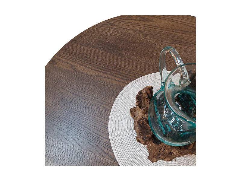 Table basse ronde en bois brun D.90 cm avec 3 pieds inclinés - ZARA