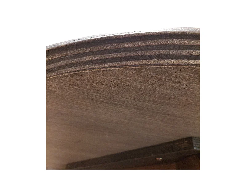 Table basse ronde en bois brun D.90 cm avec 3 pieds inclinés - ZARA