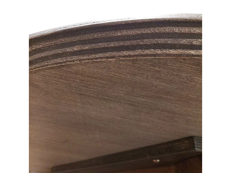 Table basse ronde en bois brun D.90 cm avec 3 pieds inclinés - ZARA