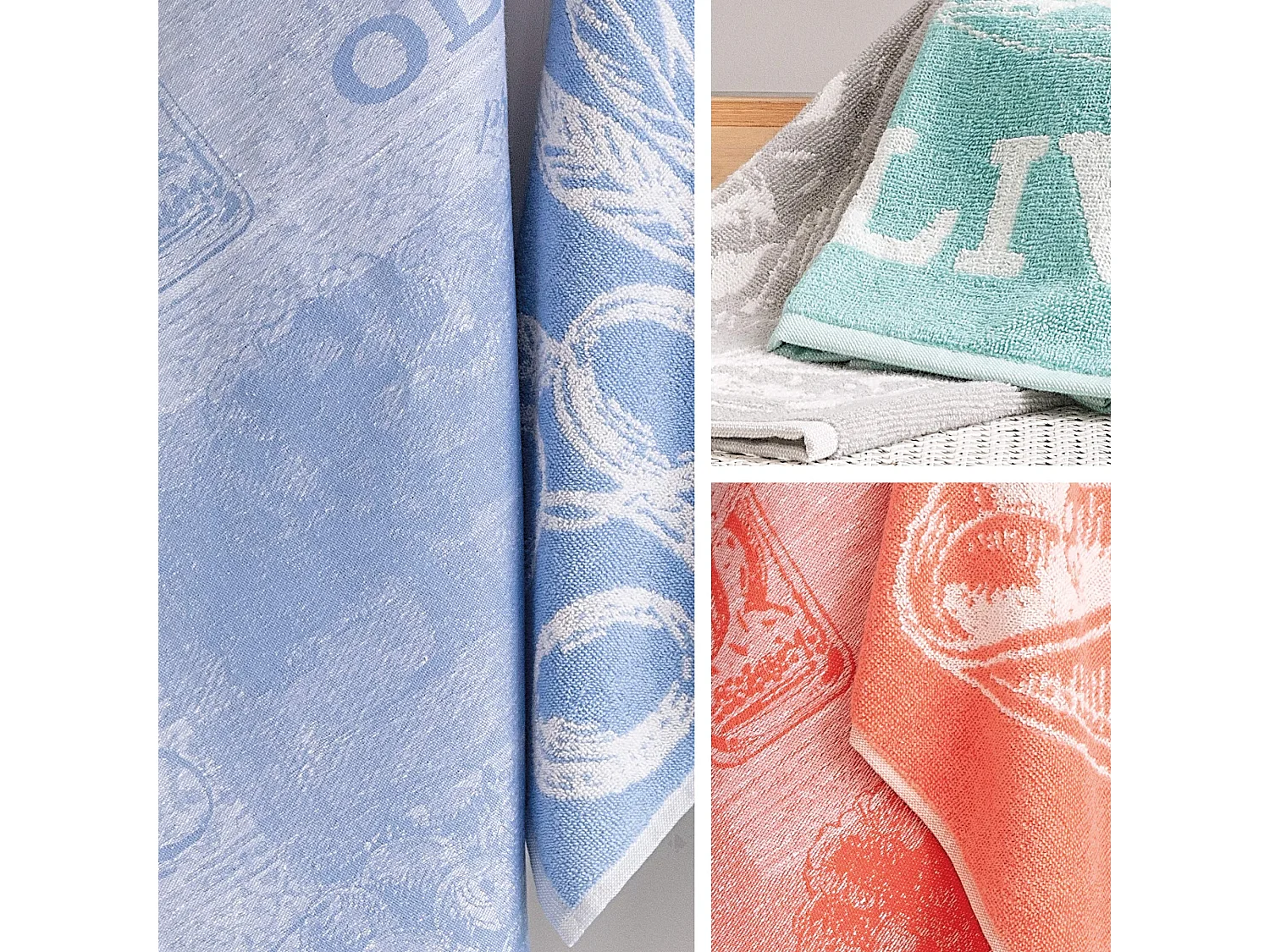 Lot de 2 torchons de cuisine toile 50x70 cm OLIVES vert coton et lin