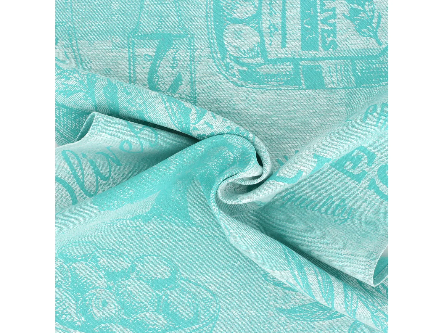 Lot de 2 torchons de cuisine toile 50x70 cm OLIVES vert coton et lin