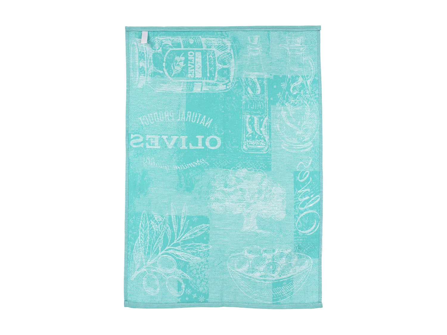 Lot de 2 torchons de cuisine toile 50x70 cm OLIVES vert coton et lin