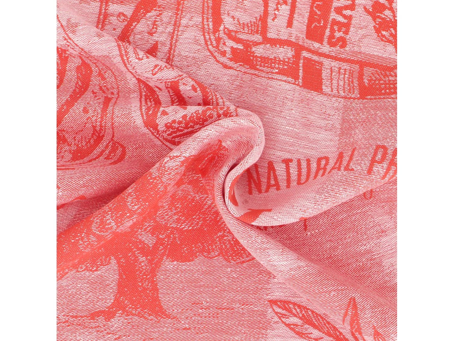 Lot de 2 torchons de cuisine toile 50x70 cm OLIVES orange coton et lin