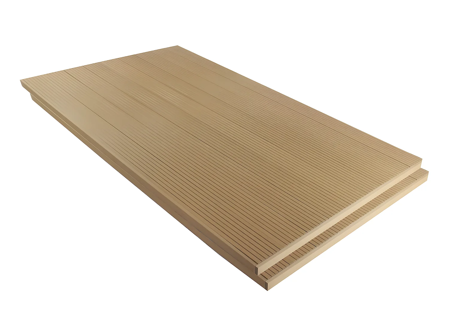 Set van 3 holle composiet terrasplanken - Geborsteld effect, UV-bestendig - Bruin