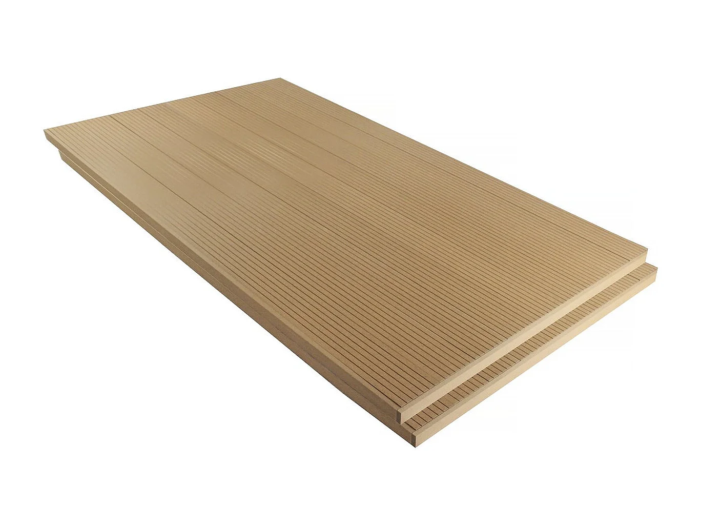 Lote de 3 lamas composite alveolar  para terraza - 2,4m - Superficie aprox. 1m2 - Marron