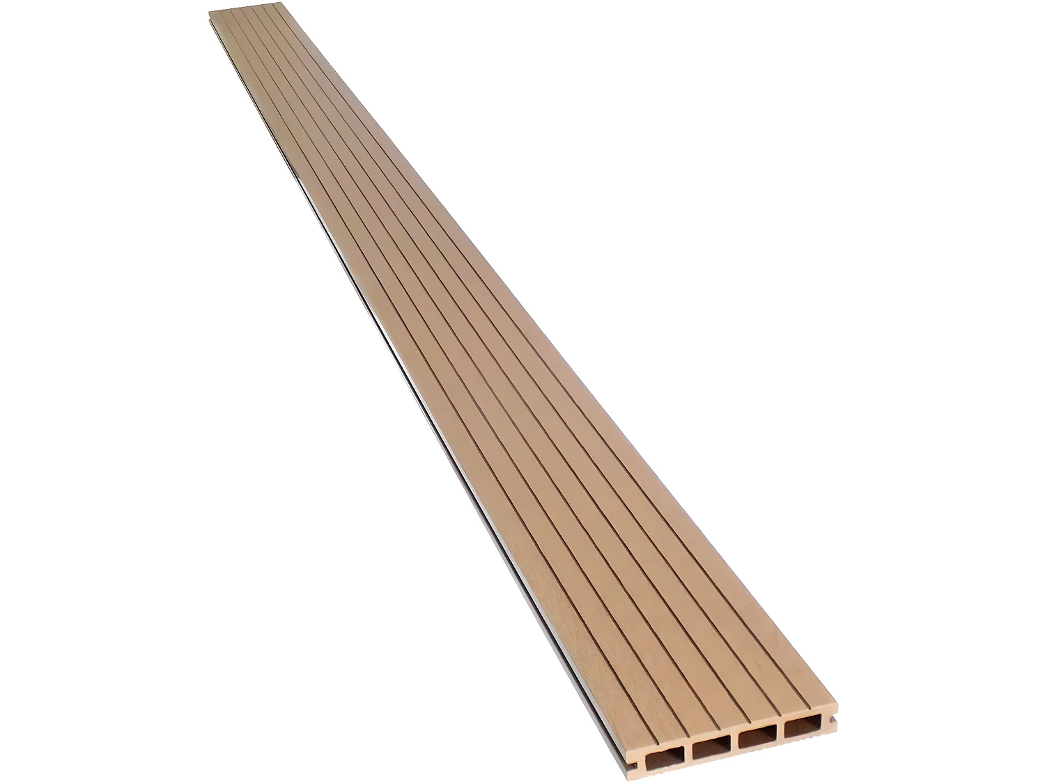 Lot de 3 lames de terrasse composite alvéolaires - Long: 2,4m - surface 1m² - Terracotta