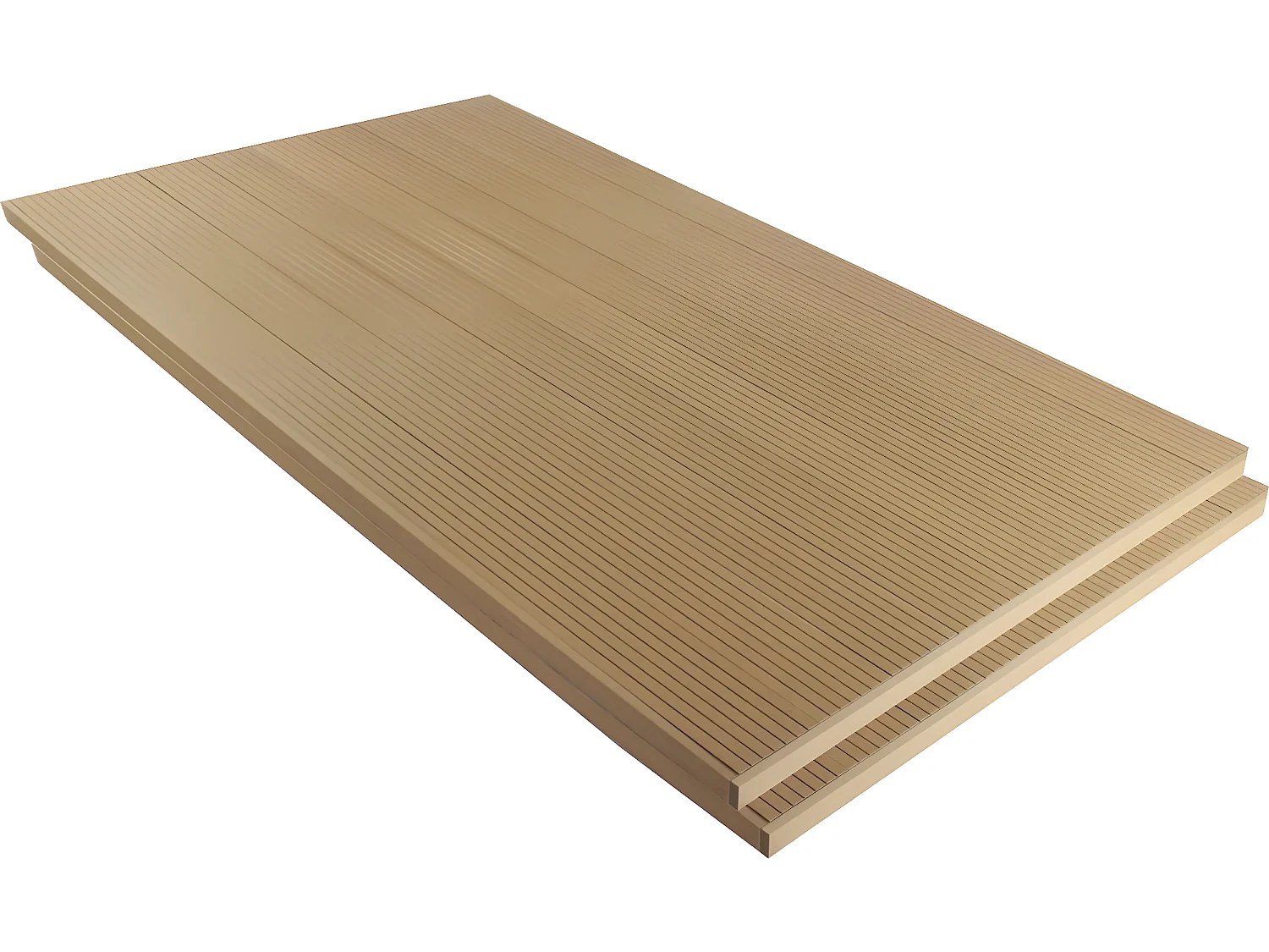 Lot de 3 lames de terrasse composite alvéolaires - Long: 2,4m - surface 1m² - Terracotta