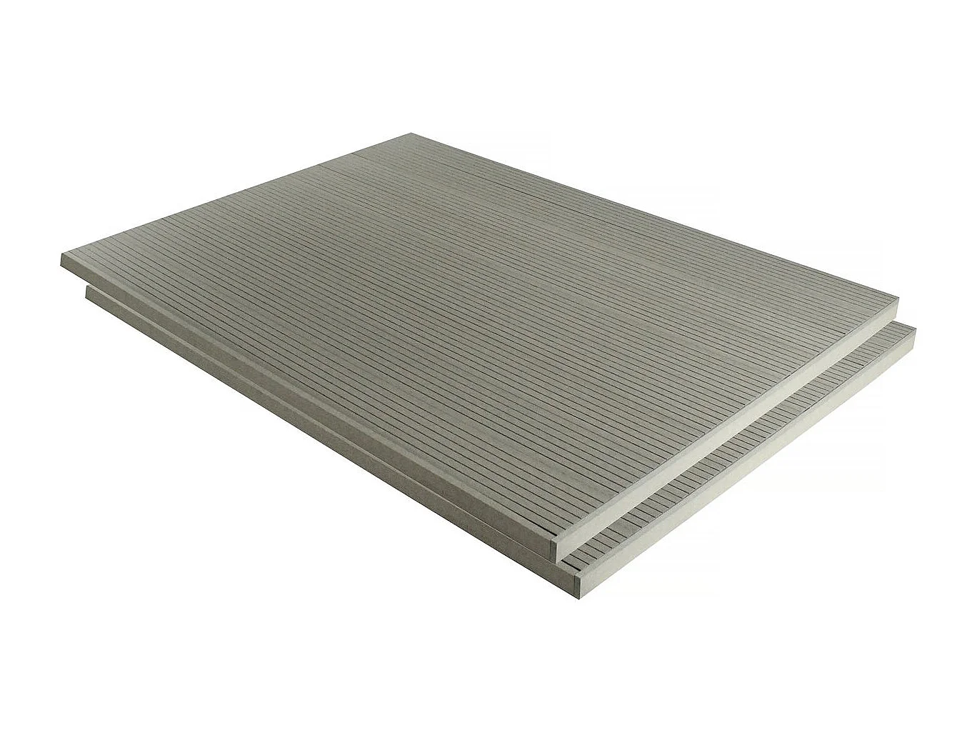 Lote de 3 lamas composite alveolar  para terraza - 2,4m - Superficie aprox 1m2 - Gris